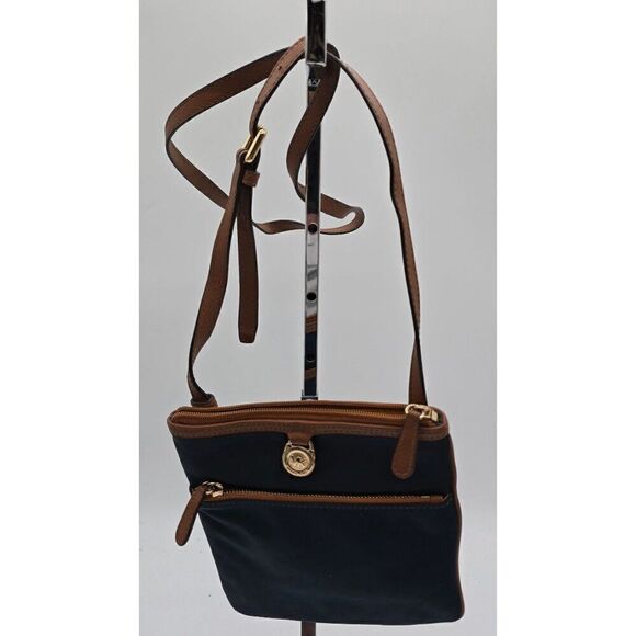Michael Kors Navy & Brown Crossbody Bag With Zip Closure with COA - Picture 9 of 12